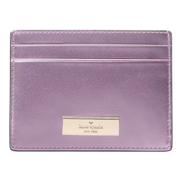 Kate Spade Glitter Cardholder Trio Pink, Green & Silver. Holiday Gift New in Box - Picture 4 of 14